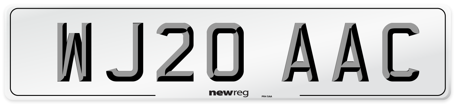 WJ20 AAC Number Plate from New Reg